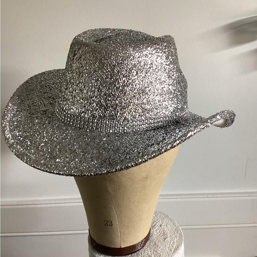 Silver Glitter Women's Hat - Picture 2 of 6